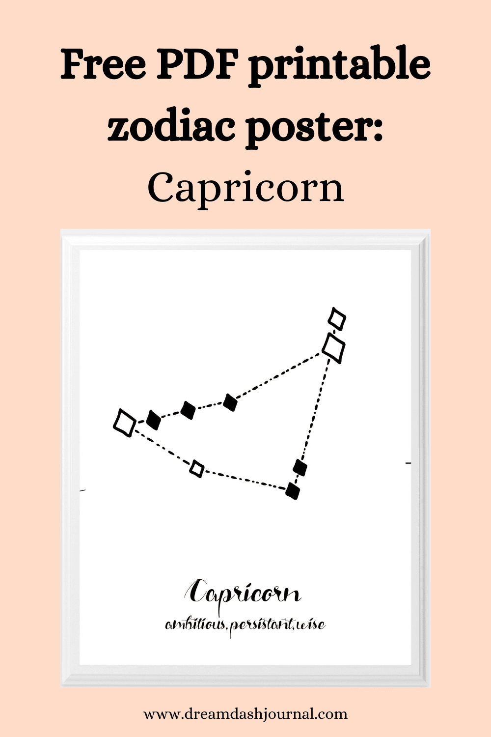 zodiac printables, free zodiac poster print. Sign: Capricorn