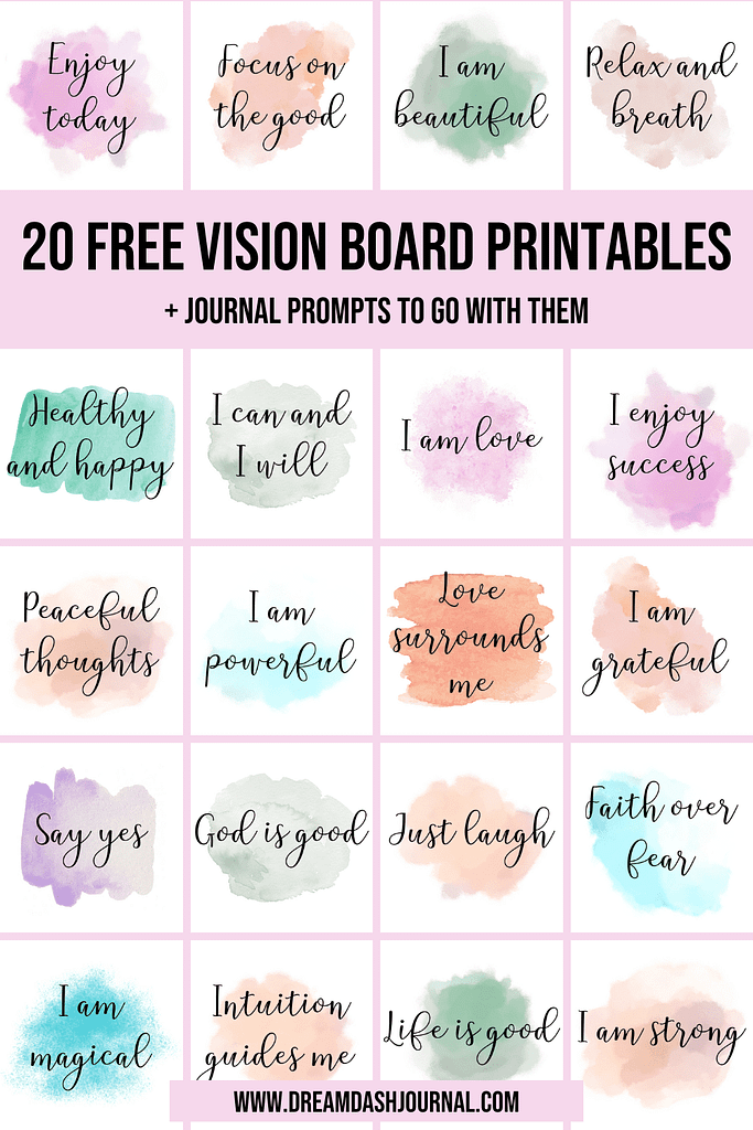 Free Vision Board Printables + Journal Prompts for Manifesting